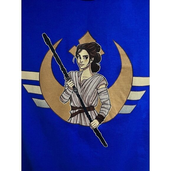 Tee Fury Star Wars Rae Rebel Limited Blue Graphic T-Shirt 3XL Cotton Stretch New - Picture 3 of 4